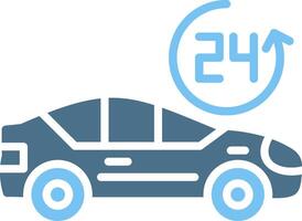 24 Hours Glyph Two Color Icon Design vector