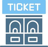 Ticket Office Glyph Two Color Icon Design vector
