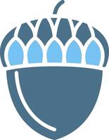 Acorn Glyph Two Color Icon Design vector
