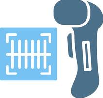 Barcode Scanner Glyph Two Color Icon Design vector