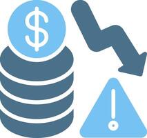 Financial Risk Glyph Two Color Icon Design vector