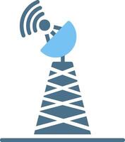 Radar Tower Glyph Two Color Icon Design vector