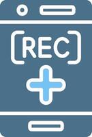 Record Glyph Two Color Icon Design vector