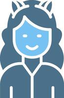 Cat Ears Glyph Two Color Icon Design vector