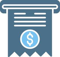Bill Glyph Two Color Icon Design vector