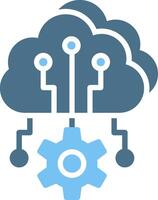 Cloud Computing Glyph Two Color Icon Design vector