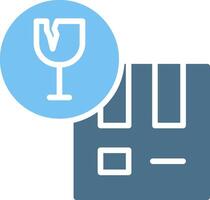 Fragile Glyph Two Color Icon Design vector