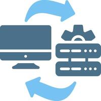 Data Transfer Glyph Two Color Icon Design vector