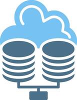 Database Glyph Two Color Icon Design vector