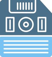 Floppy Disk Glyph Two Color Icon Design vector