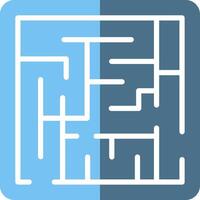 Maze Glyph Two Color Icon Design vector