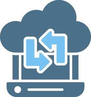 Syncing Glyph Two Color Icon Design vector
