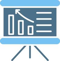 Bar Chart Glyph Two Color Icon Design vector