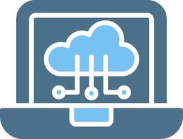 Cloud Technology Glyph Two Color Icon Design vector