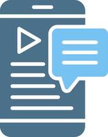 Comment Glyph Two Color Icon Design vector