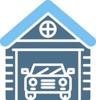 Garage Glyph Two Color Icon Design vector