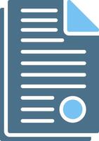 Document Glyph Two Color Icon Design vector