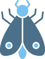 Moth Glyph Two Color Icon Design vector