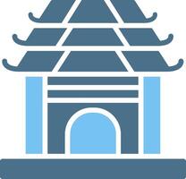 Pavilion Glyph Two Color Icon Design vector