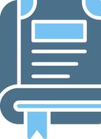 Book Glyph Two Color Icon Design vector