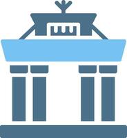 Brandenburg Gate Glyph Two Color Icon Design vector
