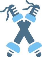 Trekking Poles Glyph Two Color Icon Design vector