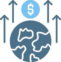 Growth Glyph Two Color Icon Design vector
