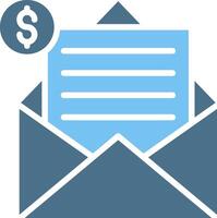 Mail Glyph Two Color Icon Design vector