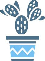 Cactus Glyph Two Color Icon Design vector
