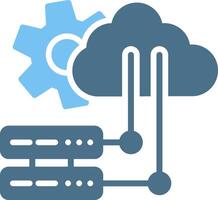 Cloud Server Glyph Two Color Icon Design vector