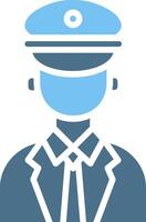 Captain Glyph Two Color Icon Design vector