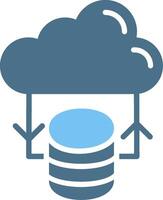 Cloud Storage Glyph Two Color Icon Design vector