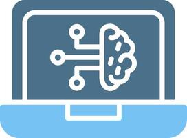 Machine Learning Glyph Two Color Icon Design vector