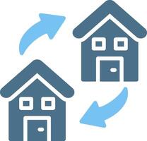 Moving House Glyph Two Color Icon Design vector