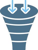 Funnel Glyph Two Color Icon Design vector