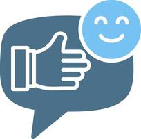 Positive Comment Glyph Two Color Icon Design vector