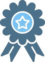 Badge Glyph Two Color Icon Design vector