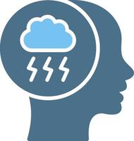 Brainstorm Glyph Two Color Icon Design vector