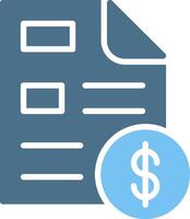 Invoice Glyph Two Color Icon Design vector