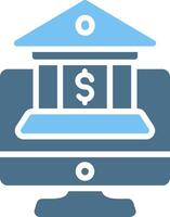 Mobile Banking Glyph Two Color Icon Design vector