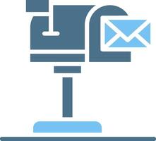 Mail Slot Glyph Two Color Icon Design vector