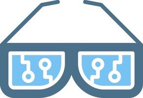 Smart Glasses Glyph Two Color Icon Design vector