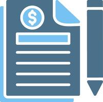 Statement Glyph Two Color Icon Design vector