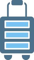 Suitcase Glyph Two Color Icon Design vector