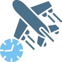 Delayed Glyph Two Color Icon Design vector
