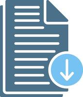 File Download Glyph Two Color Icon Design vector