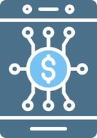Digital Money Glyph Two Color Icon Design vector