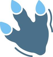 Footprint Glyph Two Color Icon Design vector