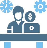 Hard Work Glyph Two Color Icon Design vector