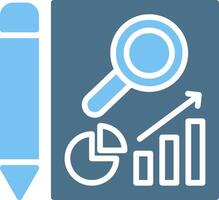 Analysis Glyph Two Color Icon Design vector